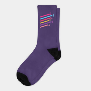 Synthwave 80s Chess Pieces Socks