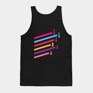 Synthwave 80s Chess Pieces Tank Top