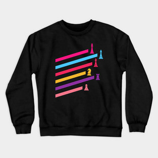 Synthwave 80s Chess Pieces Crewneck Sweatshirt