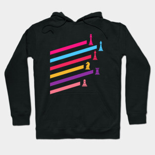 Synthwave 80s Chess Pieces Hoodie