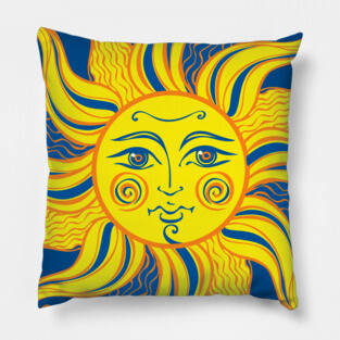 Vintage Hippie Sun Pillow