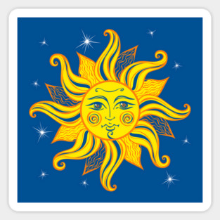 Vintage Hippie Sun Sticker