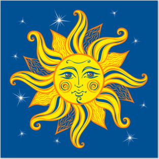 Vintage Hippie Sun Posters and Art