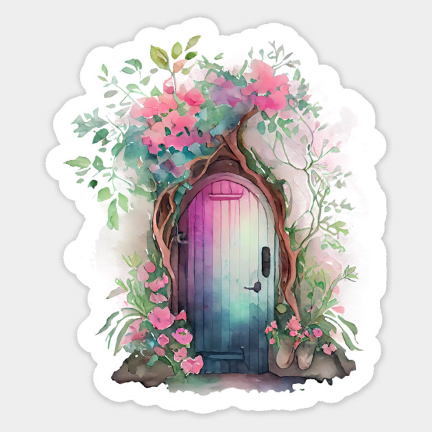 Fairy Door Watercolor 5 Come Through Magnet by Luxinda