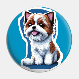 Happy American Biewer Terrier Pin
