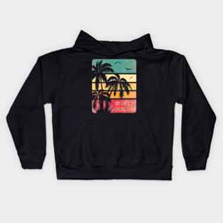 San Diego California Vintage Summer Kids Hoodie