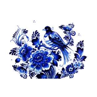 antique willow ware china pottery delft T-Shirt