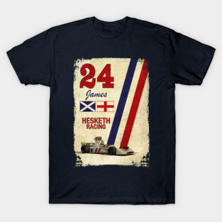 Retro Formula 1 Hesketh Racing James Hunt 24 T-Shirt T-Shirt
