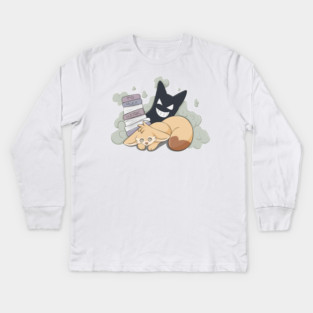 Low Battery Fennec Fox Kids Long Sleeve T-Shirt