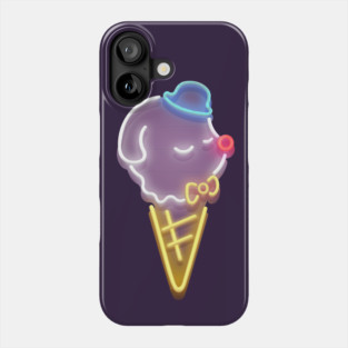 Neon Ice Cream Dog - Retro Sign Art Phone Case