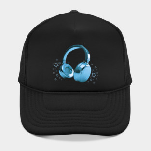 Blue Headphones Hat
