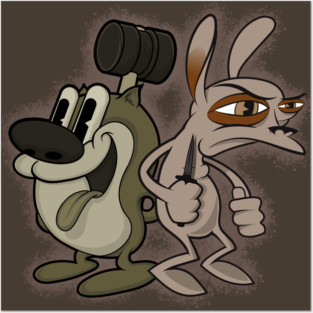 Retro Ren and Stimpy Posters and Art