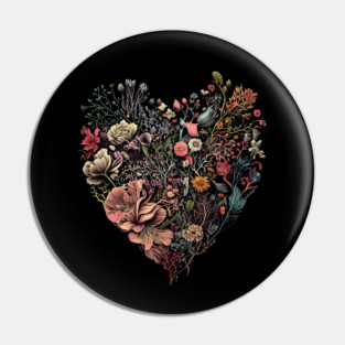 Botanical love heart Pin