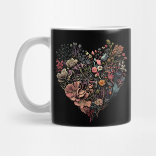 Botanical love heart Mug