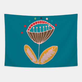 MID CENTURY MODERN FLOWER Tapestry