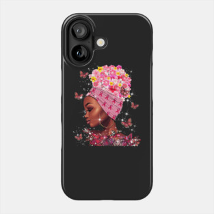 In October We Wear Pink Black Woman Breast Cancer Awareness Phone Case