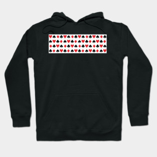 Playing Card Suits Striped All Over Poker Pattern Hoodie