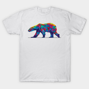 Rainbow Geometric Polar Bear T-Shirt