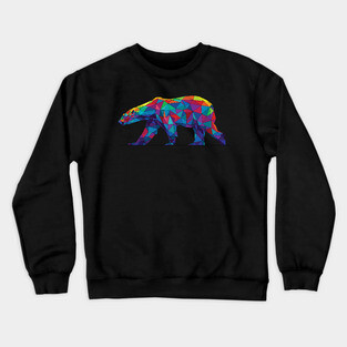 Rainbow Geometric Polar Bear Crewneck Sweatshirt