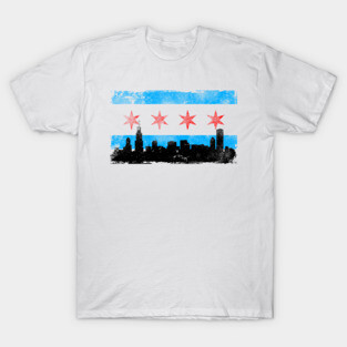 Chicago Flag - Distressed T-Shirt