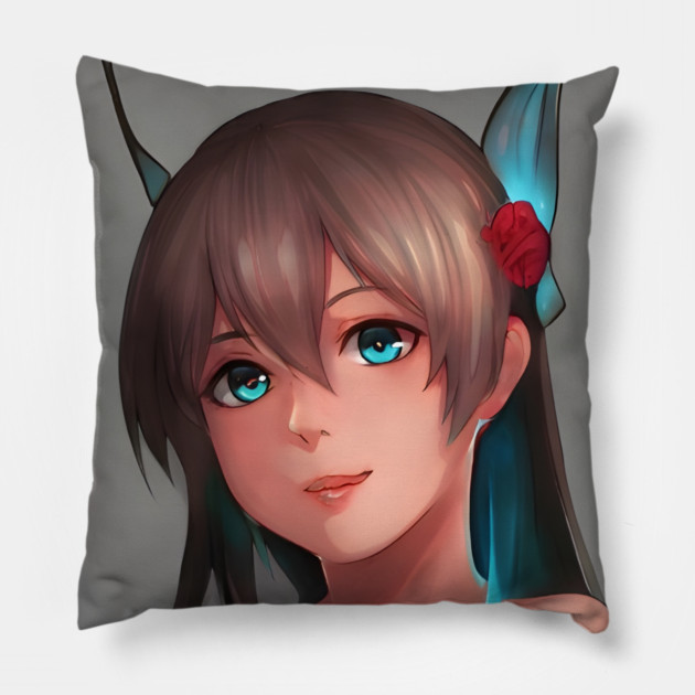 manga girl blue eyes  anime lover Pillow by animegirlnft