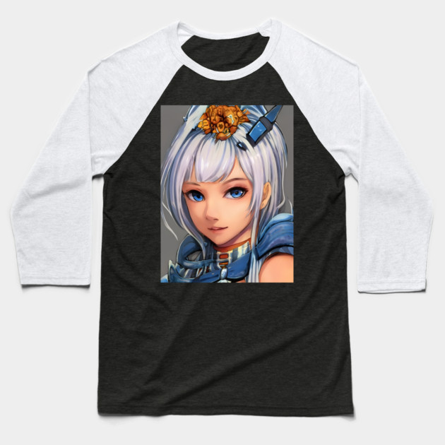 anime girl white hair cosplay Baseball T-Shirt by animegirlnft