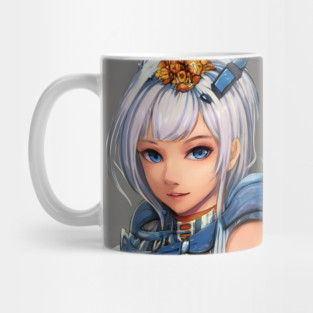 anime girl white hair cosplay Mug