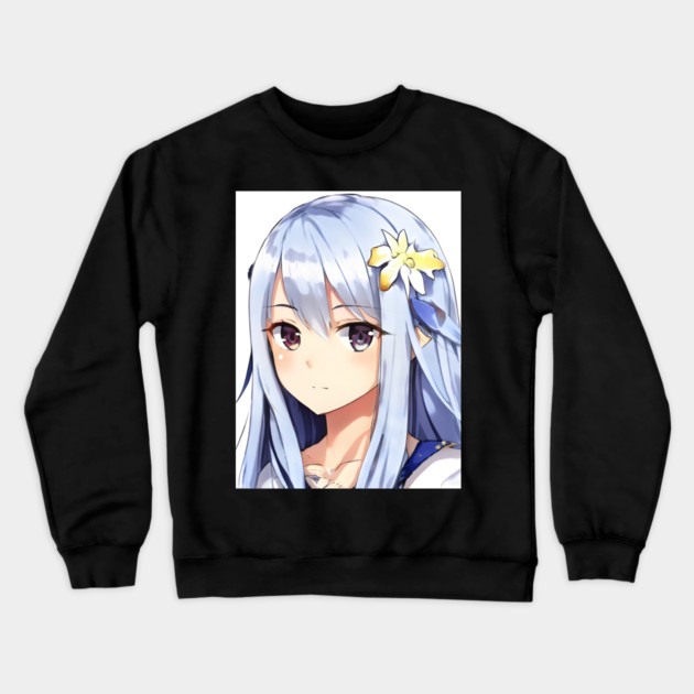 anime girl manga cute style Crewneck Sweatshirt by animegirlnft