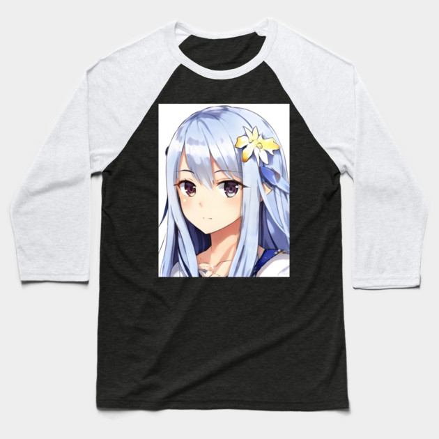 anime girl manga cute style Baseball T-Shirt by animegirlnft