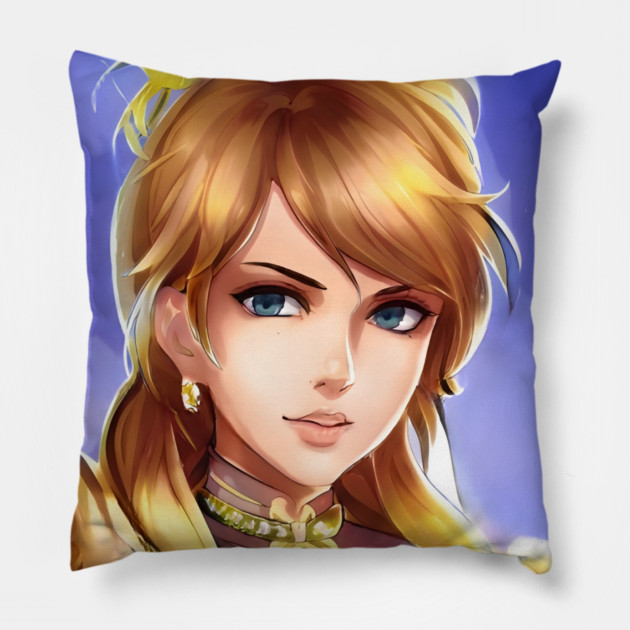 anime  face manga girl  elegant style Pillow by animegirlnft