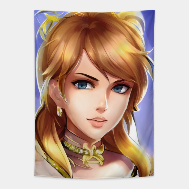 anime  face manga girl  elegant style Tapestry by animegirlnft