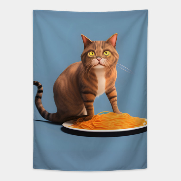 cat pasta lover  kawaii food Tapestry by animegirlnft