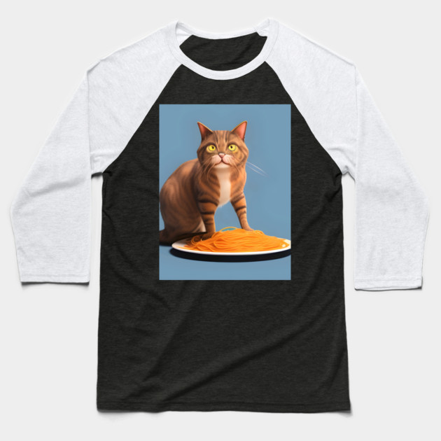 cat pasta lover  kawaii food Baseball T-Shirt by animegirlnft