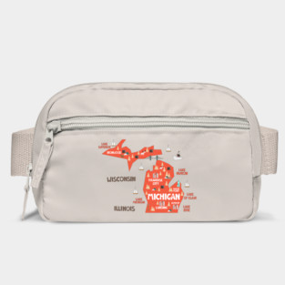 Michigan Illustrated Map Bag