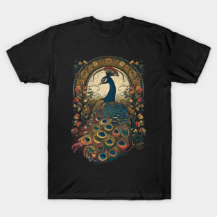 Cottagecore Aesthetic Peacock Garden Art T-Shirt