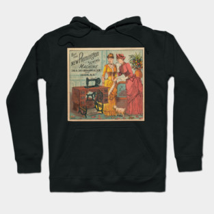 Vintage sewing machine advertisement with Victorian ladies Hoodie