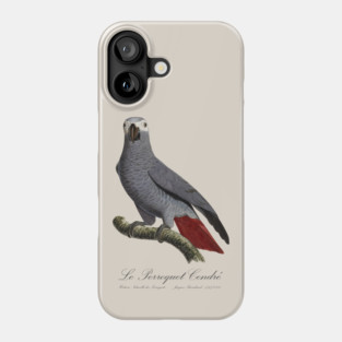 African Grey Parrot / Le Perroquet Cendre - 19th century Jacques Barraband Illustration Phone Case