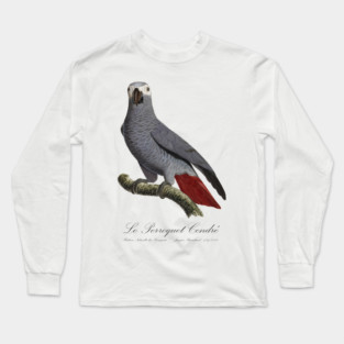 African Grey Parrot / Le Perroquet Cendre - 19th century Jacques Barraband Illustration Long Sleeve T-Shirt