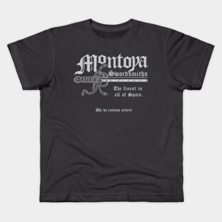 Montoya Sword Company (English version, silvery text) Kids T-Shirt