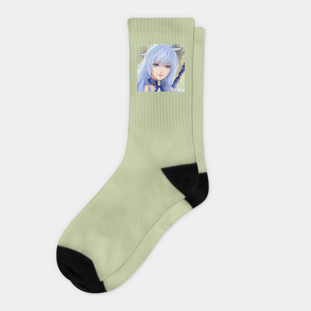 manga art cosplay blue eyes Socks by animegirlnft