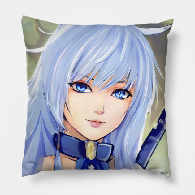 manga art cosplay blue eyes Pillow by animegirlnft