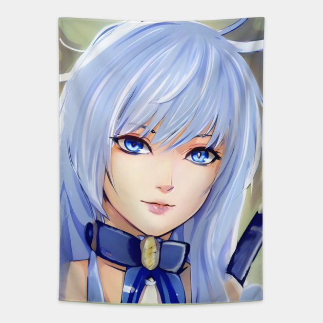 manga art cosplay blue eyes Tapestry by animegirlnft