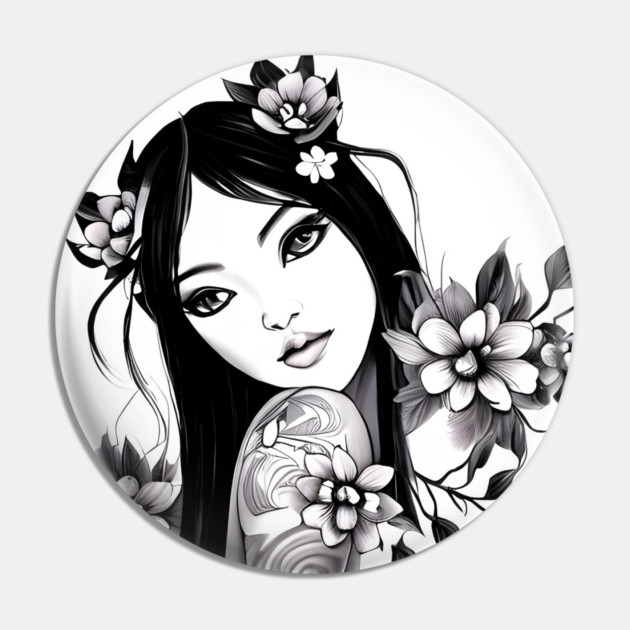 girl tatoo art flowers Pin by animegirlnft