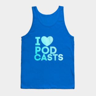 I Heart Podcasts Blue Feather Tank Top