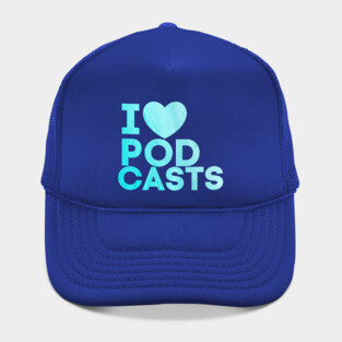 I Heart Podcasts Blue Feather Hat