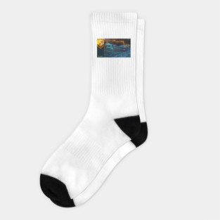 No mans sky themed blue squid Socks