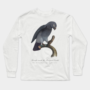 Timneh African Grey Parrot  / Seconde variete du Perroquet Cendre - 19th century Jacques Barraband Illustration Long Sleeve T-Shirt