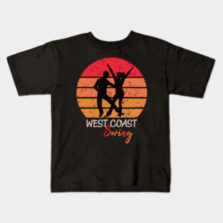 west coast swing wcs sunset design Kids T-Shirt