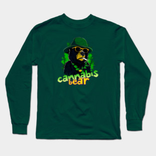 Cannabis Black Bear Long Sleeve T-Shirt