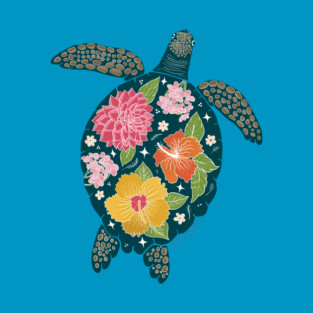 Floral Turtle T-Shirt